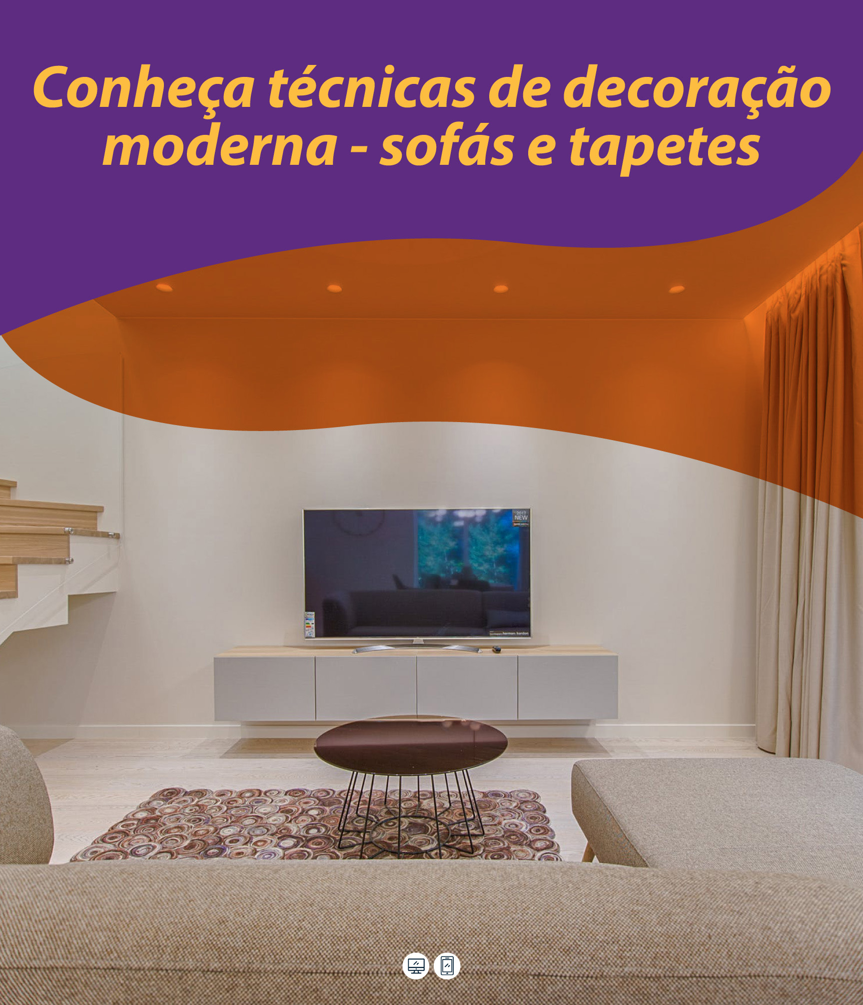 Conheça técnicas de decoração moderna - sofás e tapetes